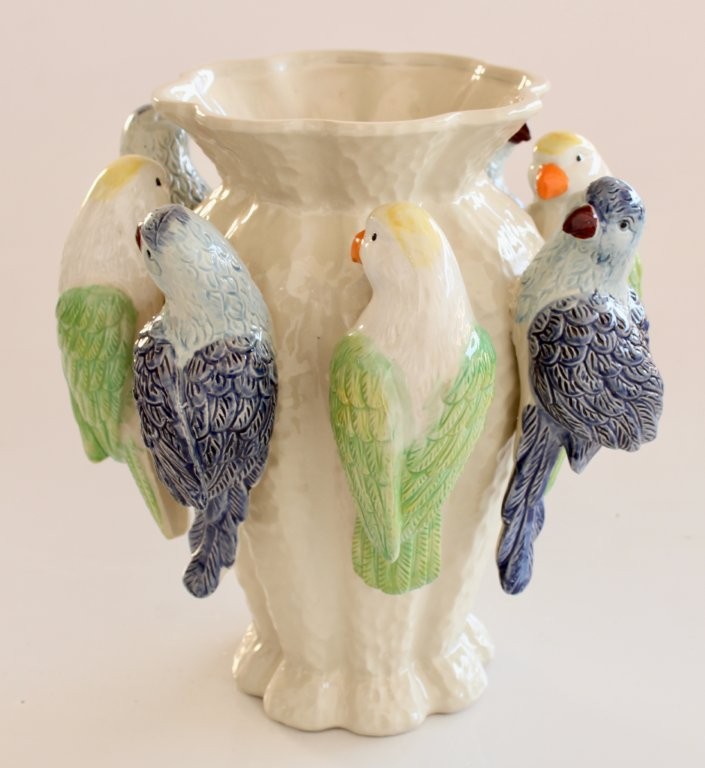 8 PARROTS CERAMIC VASE  36X26CM
